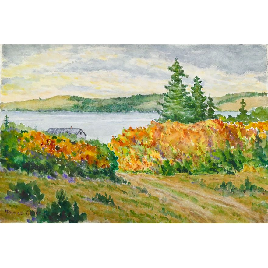 Melville Wire ''Autumn Vine Maple, Devil's Lake'' Watercolor