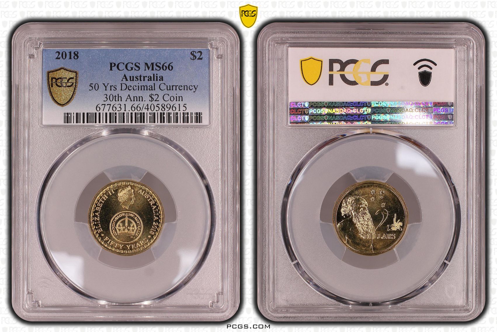 50 Yrs Decimal Currency 30th Ann. $2 Coin, Two Dollar, 2018, PCGS MS66