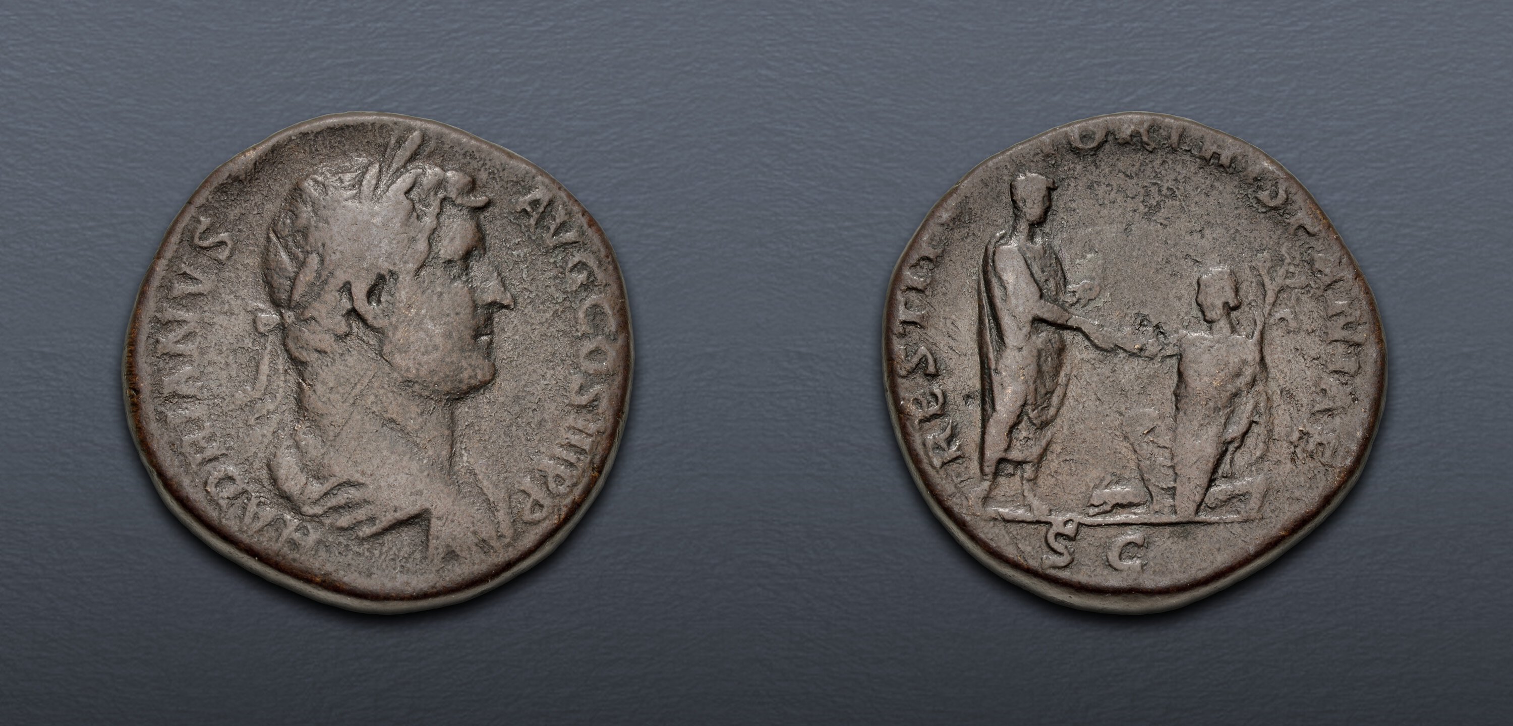 Hadrian. AD 117-138. Æ Sestertius (32mm, 28.90 g, 12h). “Travel series ...