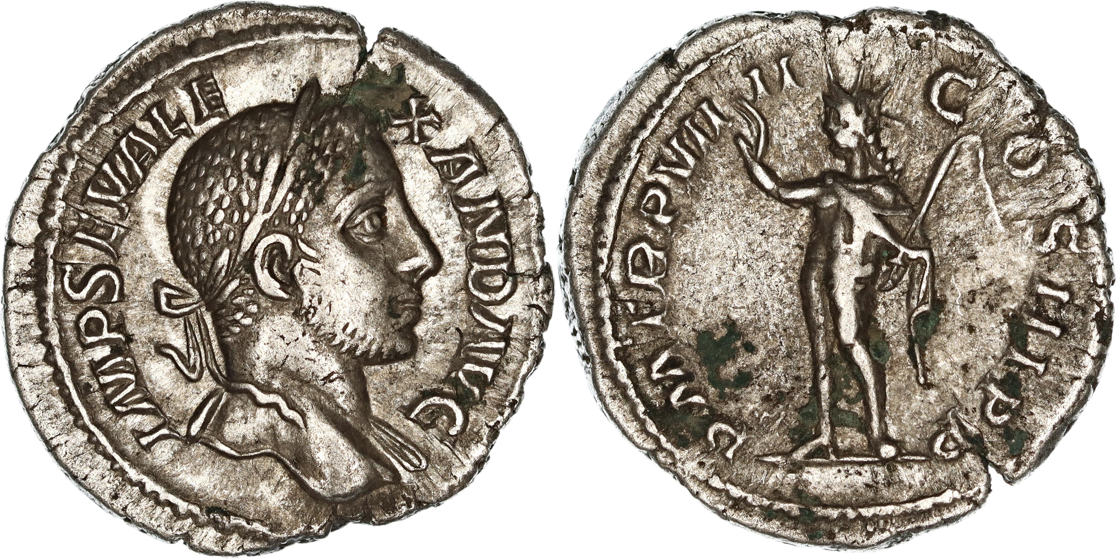 Roman Empire, Severus Alexander, Silver Denarius, 229 AD, VF