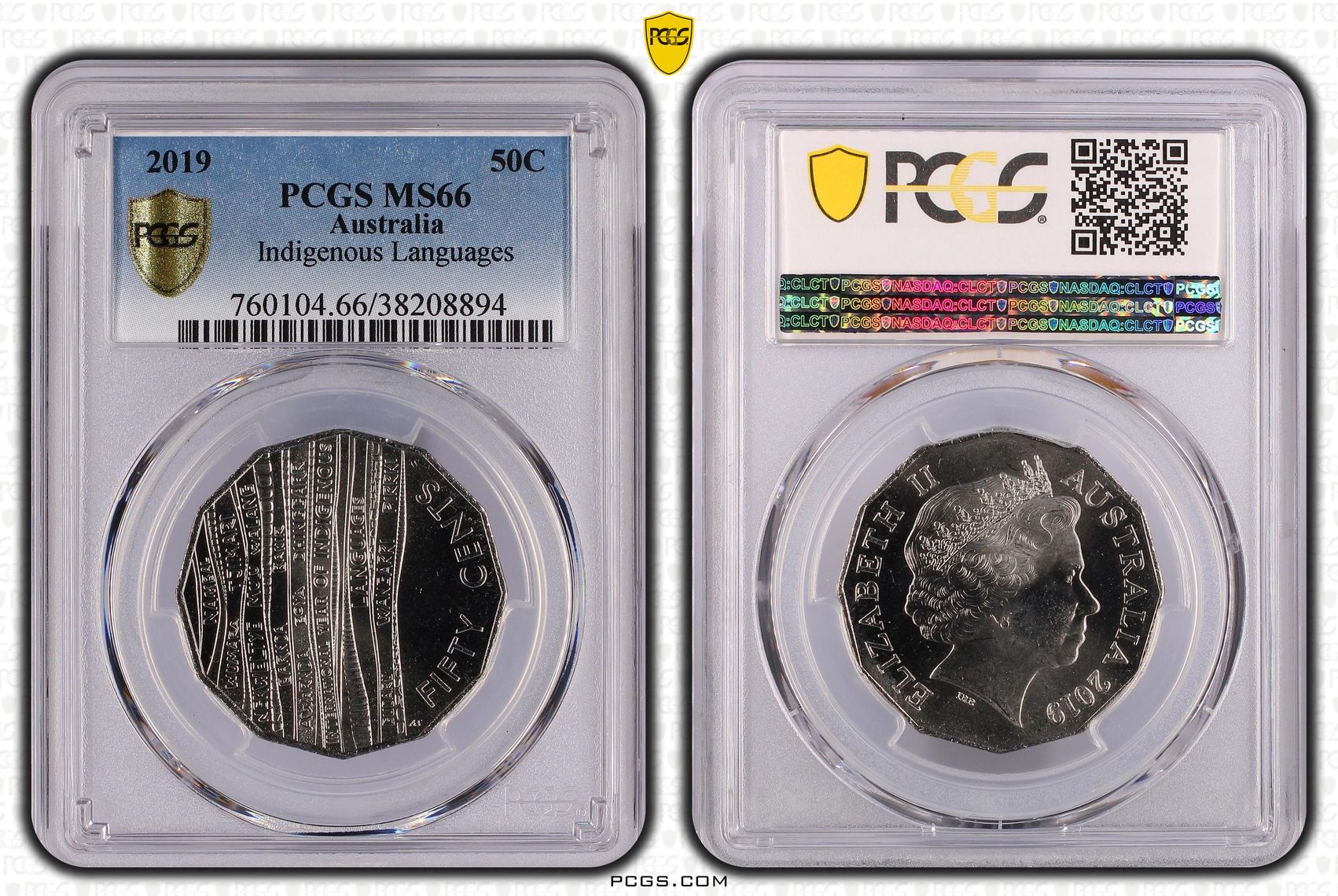 Indigenous Languages, Fifty Cent, 2019, PCGS MS66