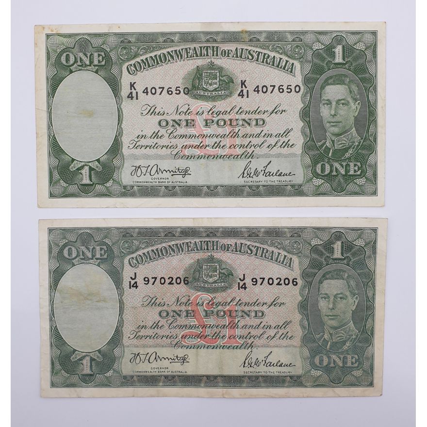 CoA A/M One Pound Notes (x2)