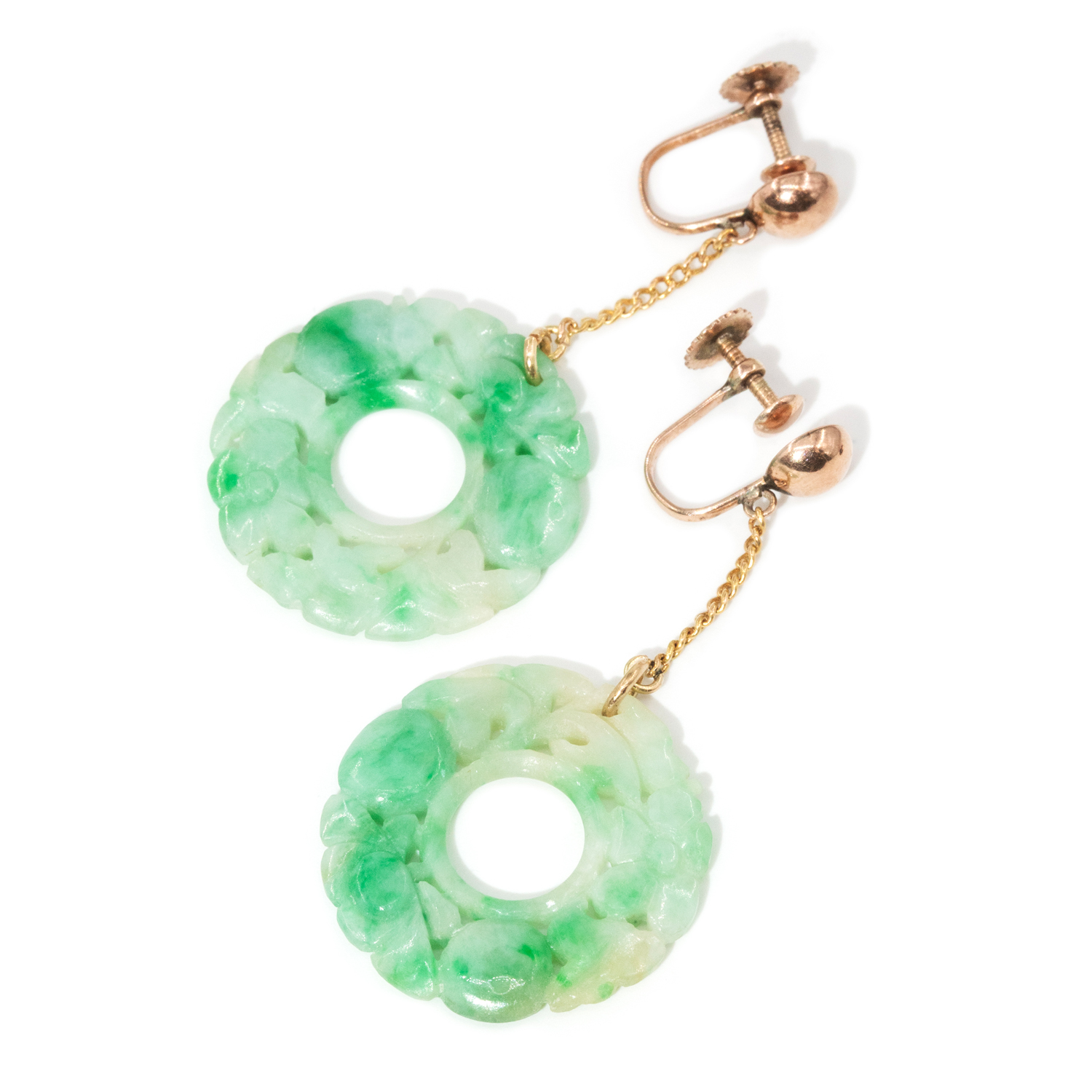 Carved Jade Earrings