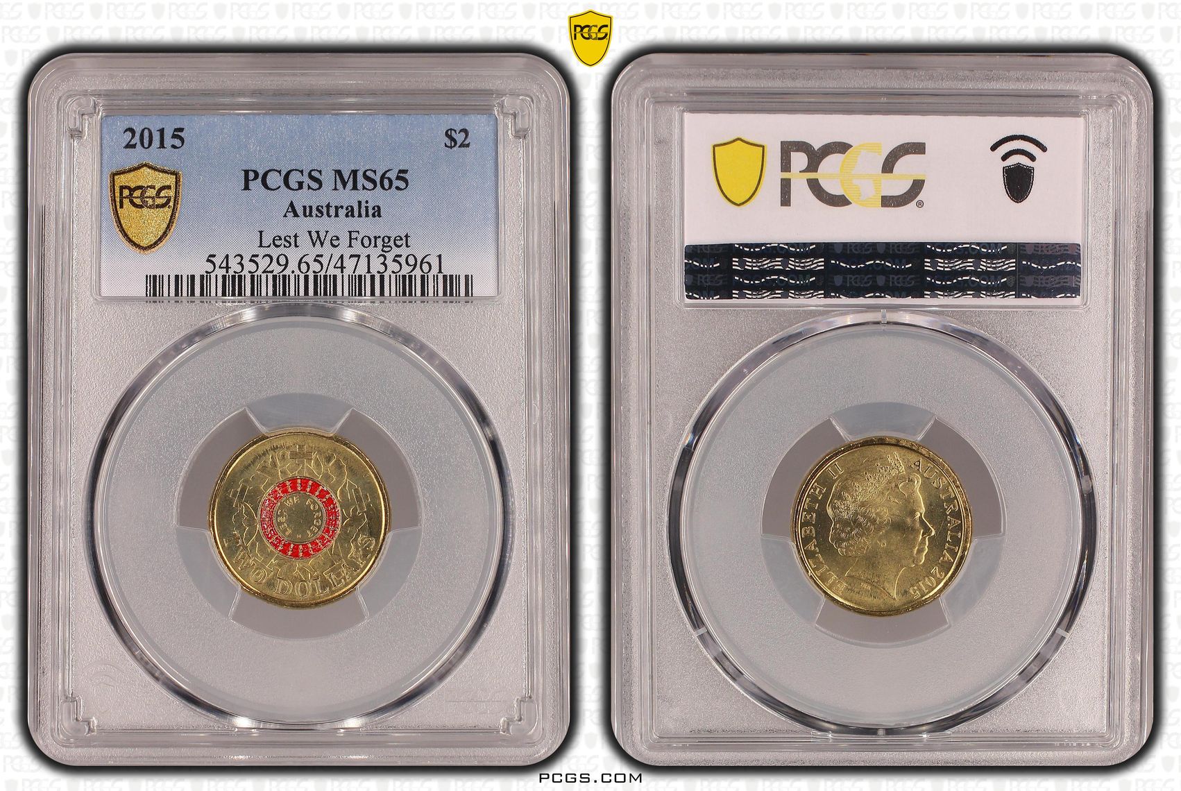 Lest We Forget Colorized , Two Dollar, 2015, PCGS MS65