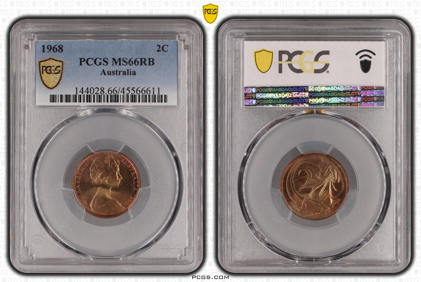 Pop 4/0, Two Cent, 1968, Pcgs Ms66rb