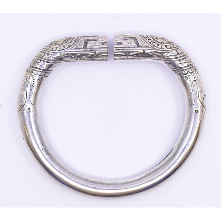 Old Chinese Silver Chased Bracelet