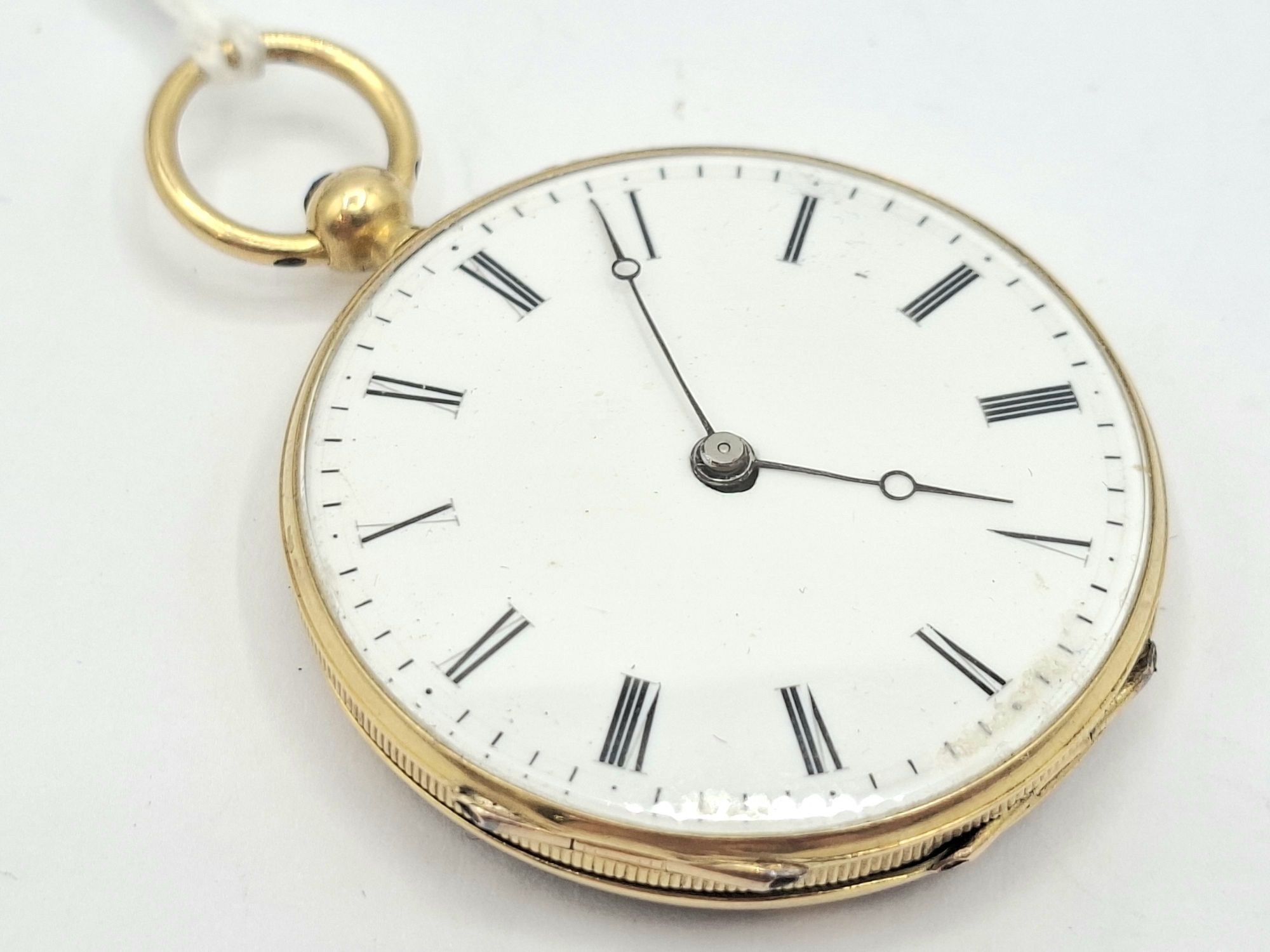 15CT GOLD ENAMEL POCKET WATCH