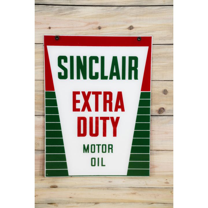 Sinclair Extra Duty Motor Oil Double Sided Porcelain Sign TAC 9.25 & 9