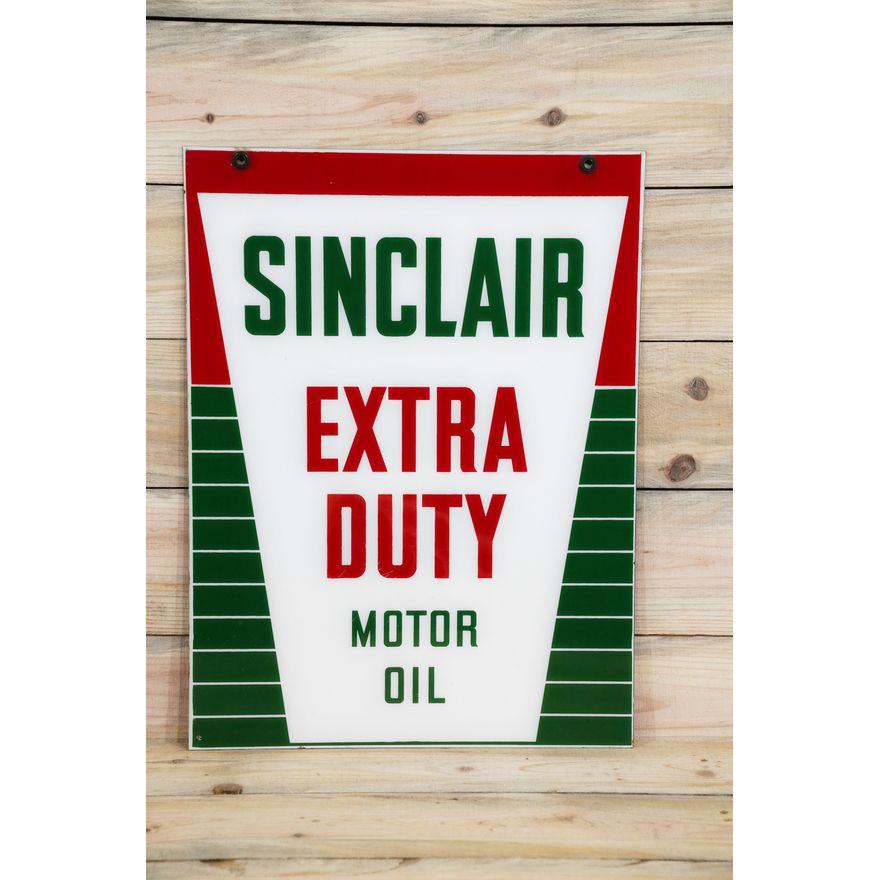 Sinclair Extra Duty Motor Oil Double Sided Porcelain Sign TAC 9.25 & 9