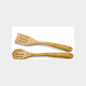 Set of One Wooden and One Slooted Beechwood Cooking Spoons |