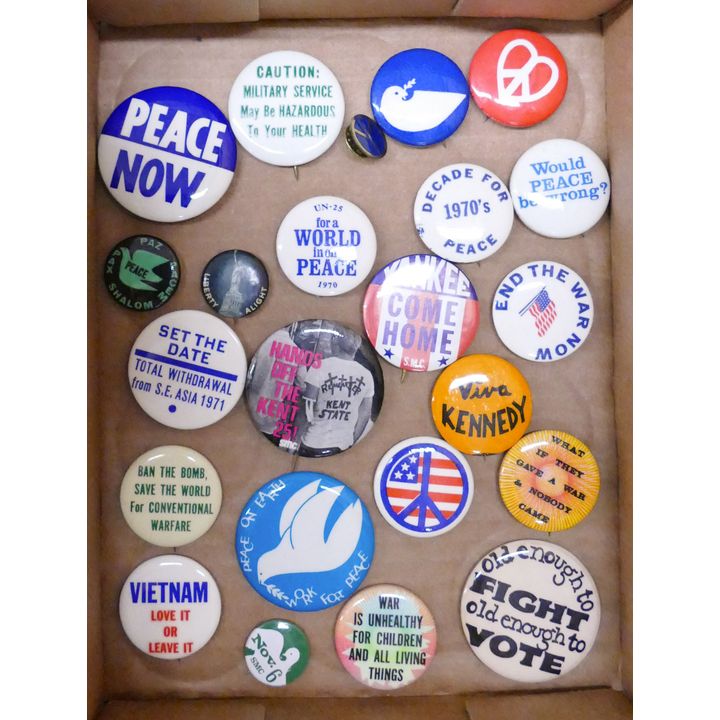 Box Anti-Vietnam War Pinback Buttons