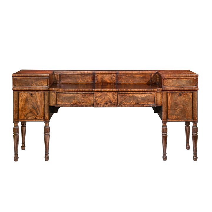 A Scottish Regency mahogany stage back sideboard