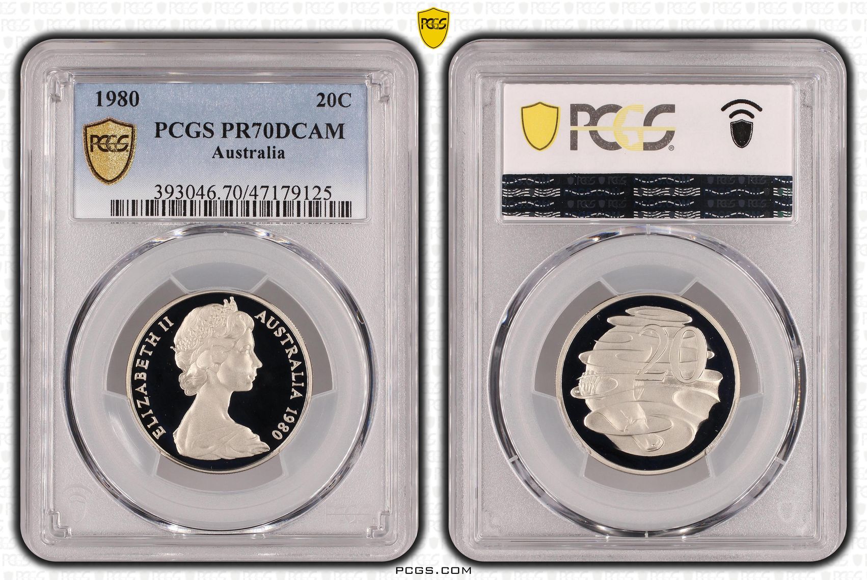 Elizabeth II, Twenty Cent, 1980, PCGS PR70DCAM