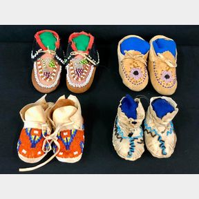 Four Pair of Vintage Children's Moccasins