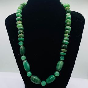 HANDMADE MALACHITE GEMSTONE SEGMENTED NECKLACE - 50692/285