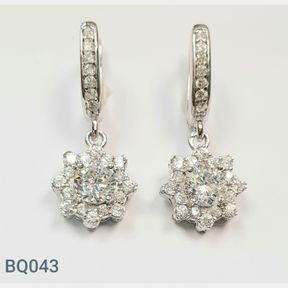 Sterling Silver Drop Earrings With Czs - 51533/315