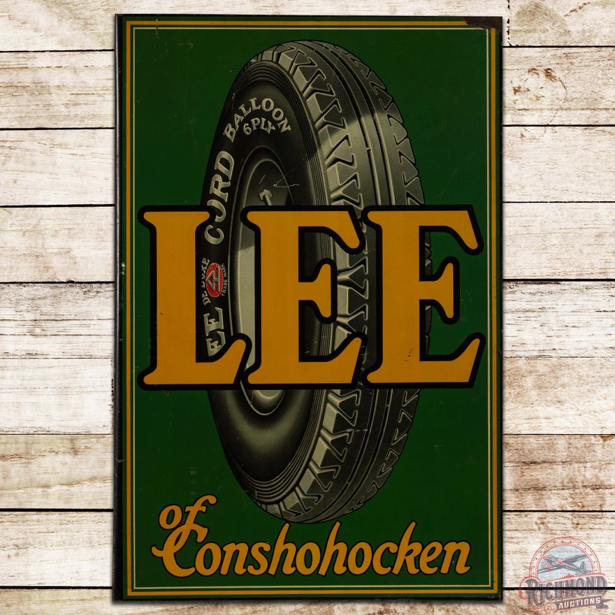 Nice Lee Tires of Conshohocken Double Sided Tin Flange Sign
