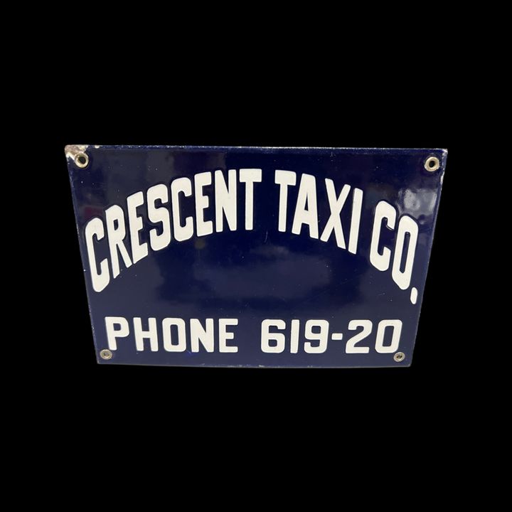Crescent Taxi Co Porcelain Sign
