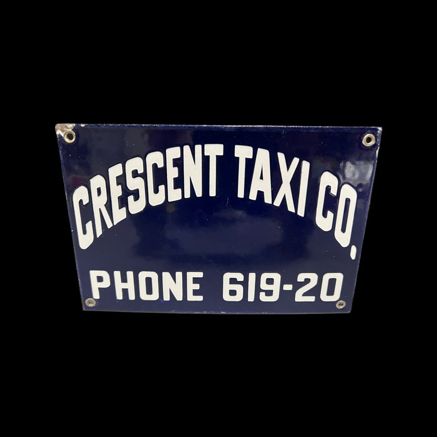 Crescent Taxi Co Porcelain Sign