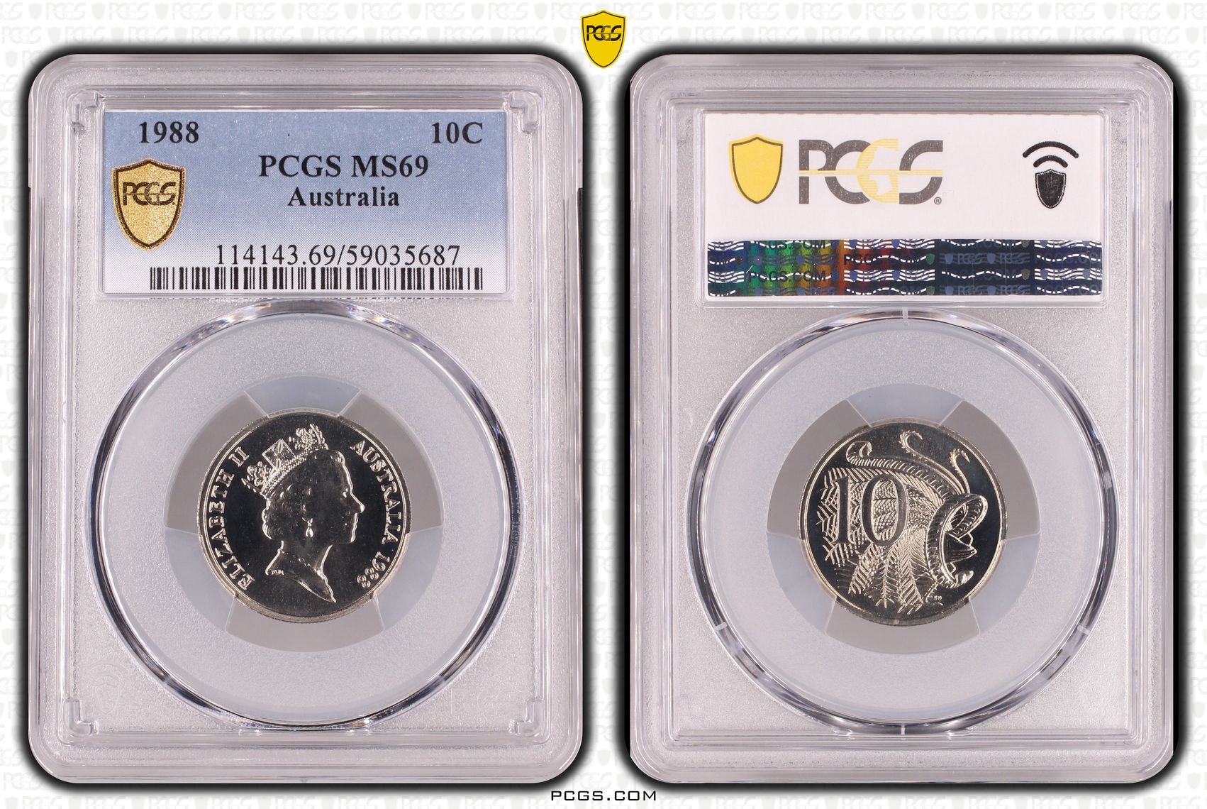 POP 13/0, Ten Cent, 1988, PCGS MS69