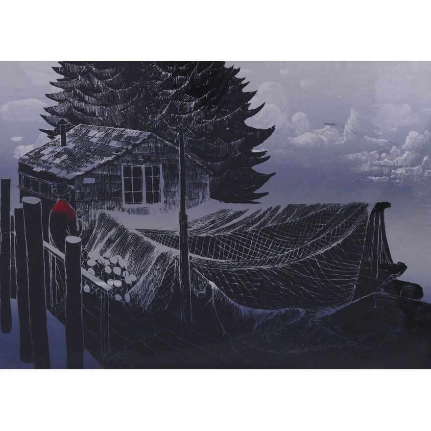Elton Bennett (1910-1974, WA) 'Tide Water' Pencil Signed Serigraph Loose- 19x25''