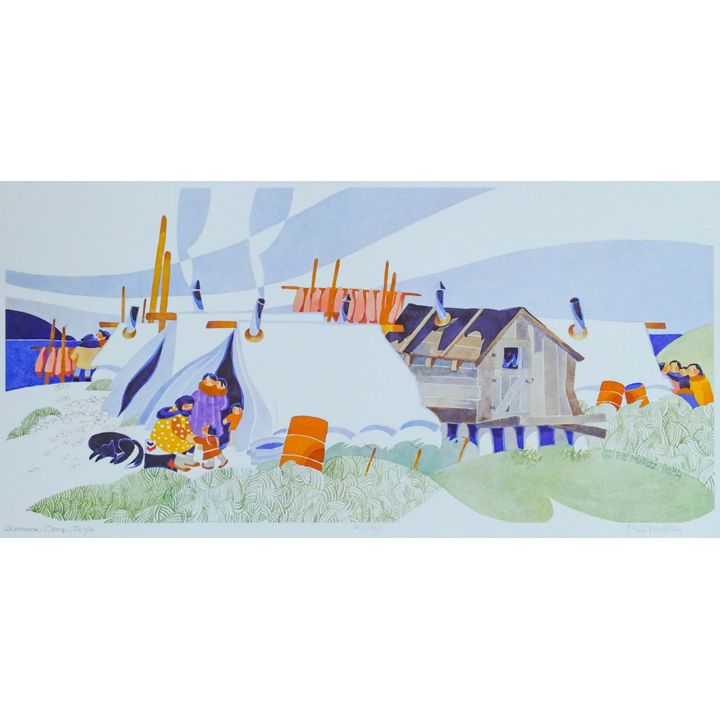 Rie Munoz ''Summer Camp, Sigik'' 1994 Signed Print