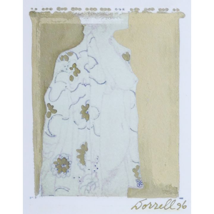 Walter Dorrell Nude Portrait 1996 Painting Framed 13.5'' x 12''