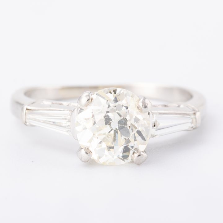 Old Cut Diamond Platinum Ring