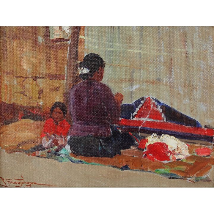 Frank Tenney Johnson (1874-1939), Navajo Weaver