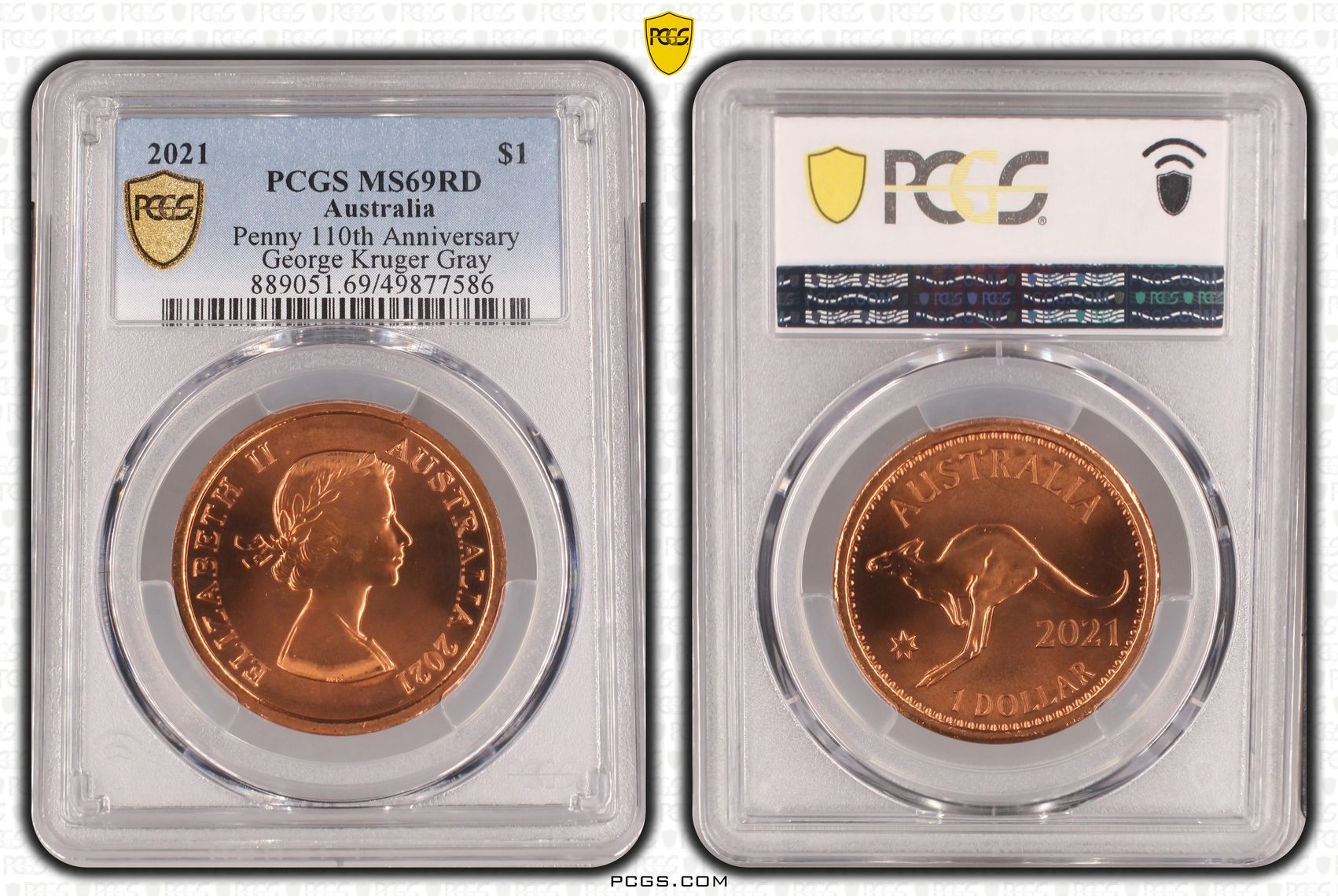 Penny 110th Anniversary POP 14/0, One Dollar, 2021, PCGS MS69RD