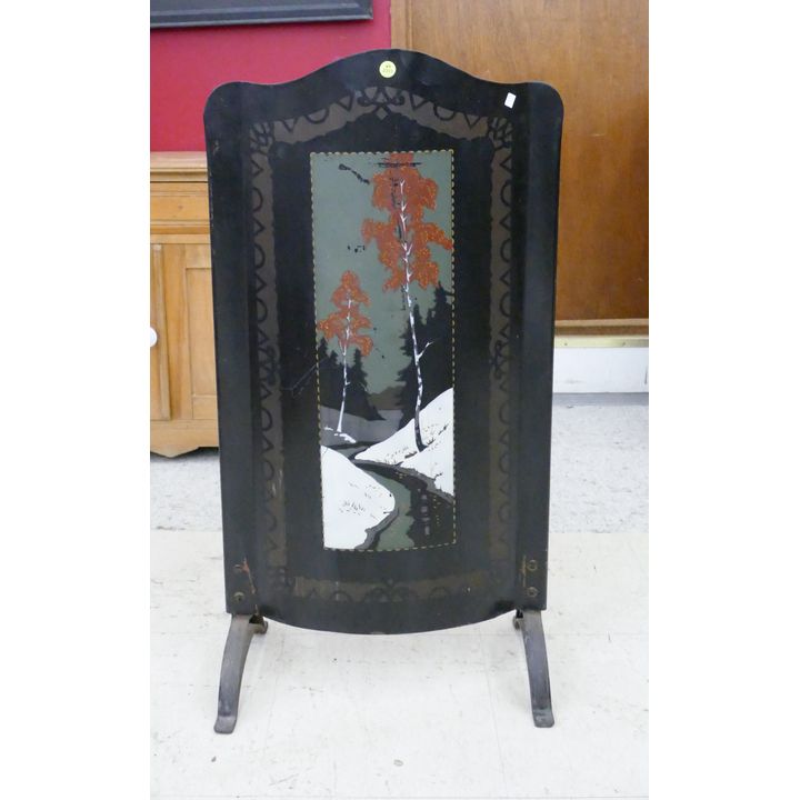 Art Deco Painted Metal Fire Screen- 35x18'' (RB)