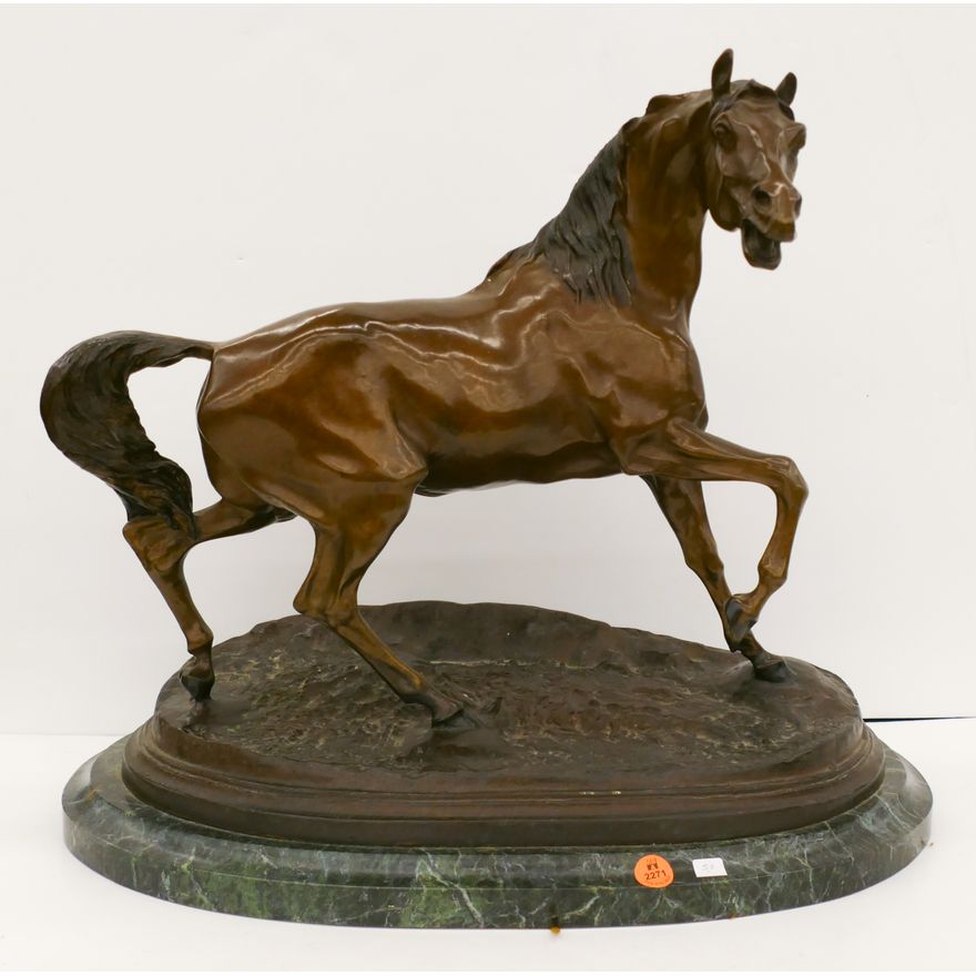 Pierre Jules Mene Bronze Horse Sculpture 20''