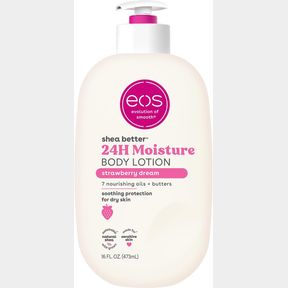 EOS SHEA BETTER BODY LOTION- STRAWBERRY DREAM, 24-HOUR MOISTURE SKIN CARE, LIGHTWEIGHT & NON-GREASY, MADE WITH NATURAL SHEA, VEGAN
