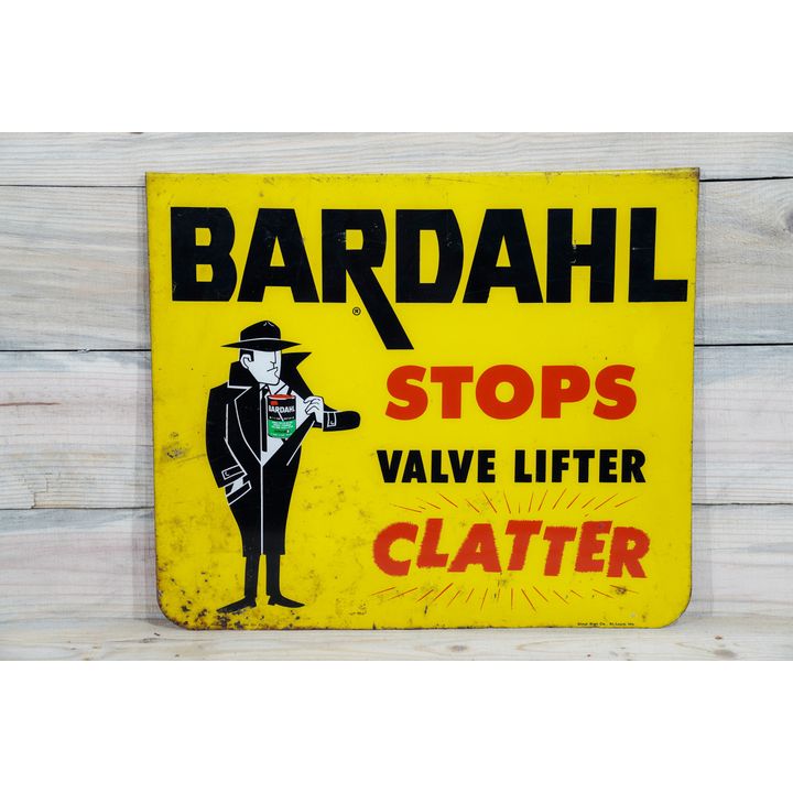 Bardahl "Stops Valve Lifter Clatter" w/ Logo Single Sided Tin Metal Sign TAC 6.5
