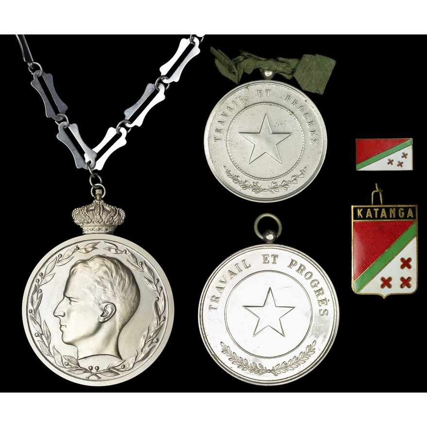 Belgian Congo, Chief's Medal 1955, 75mm, silvered with integral ...