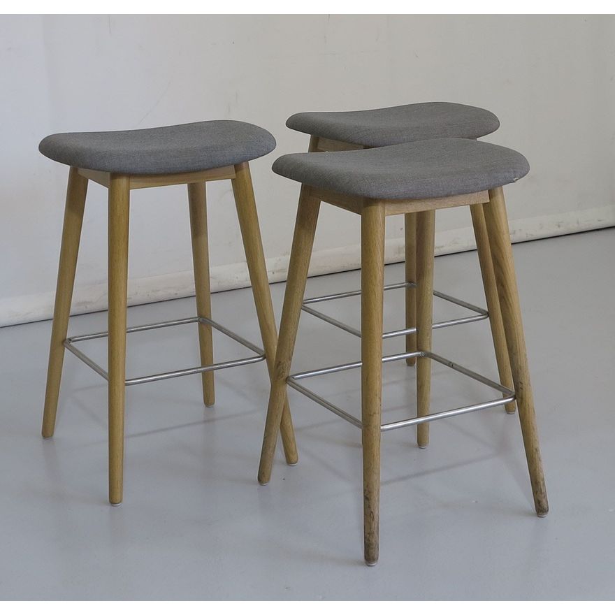 SET OF 3 DANISH MUUTO FIBER COUNTER STOOL