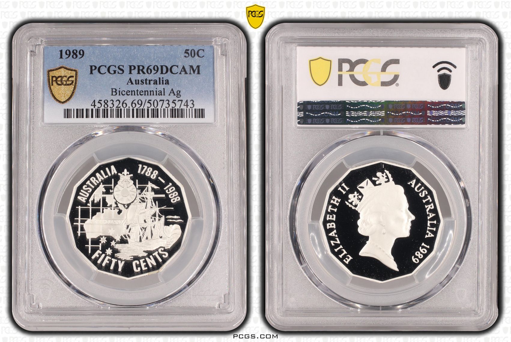 Bicentennial Ag, Fifty Cent, 1989, PCGS PR69DCAM