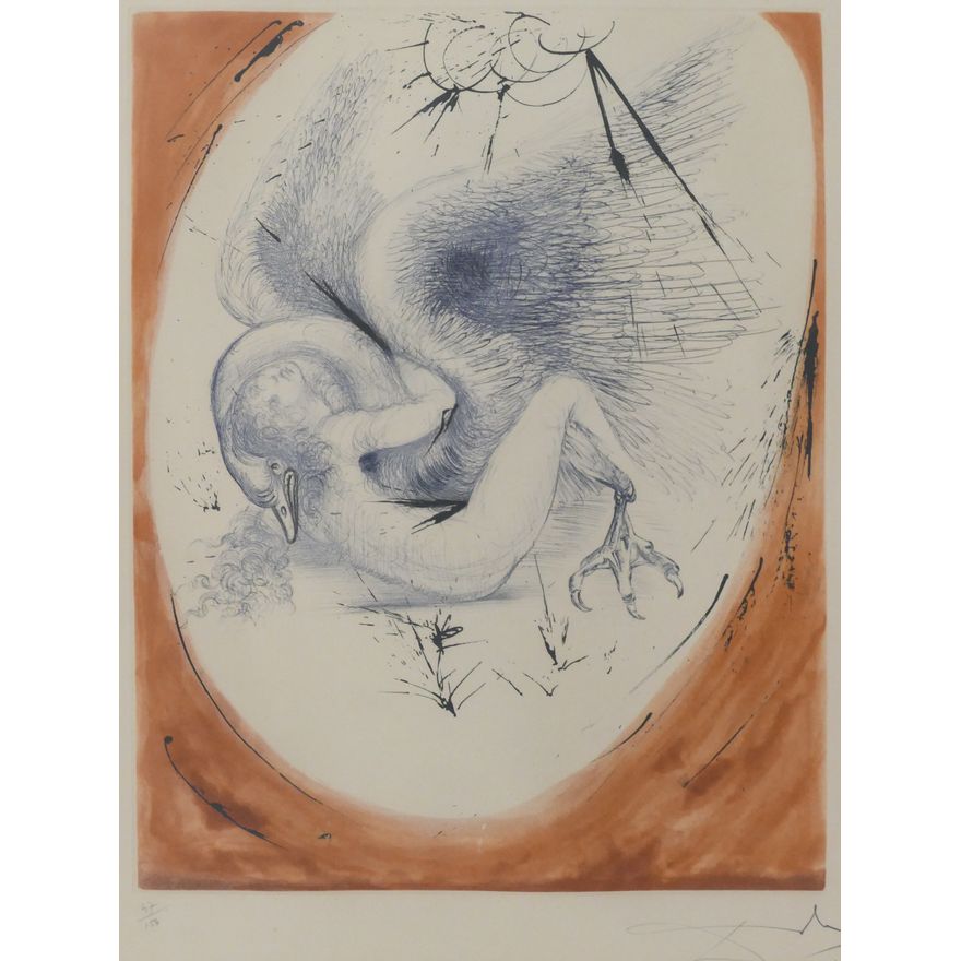 Salvador Dali ''Leda and the Swan'' 1964 Drypoint