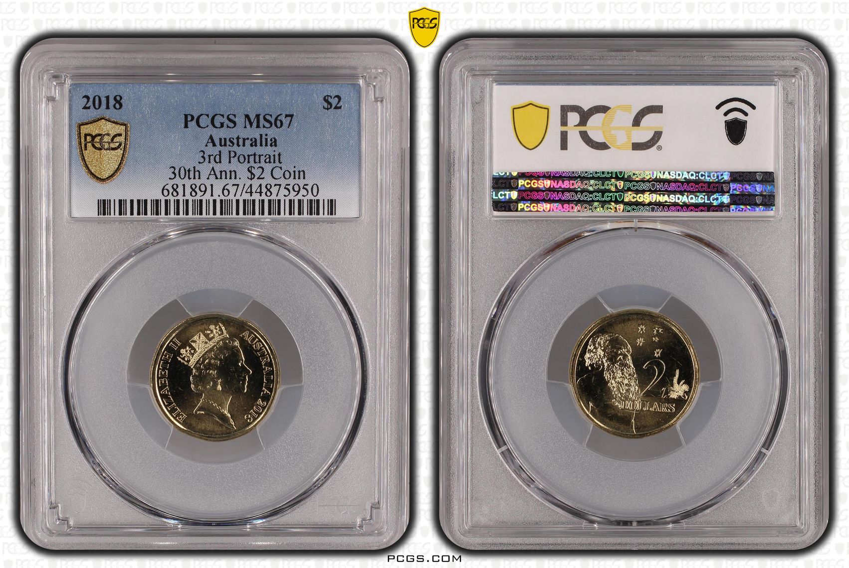 3rd Portrait 30th Ann. $2 Coin, Two Dollar, 2018, PCGS MS67