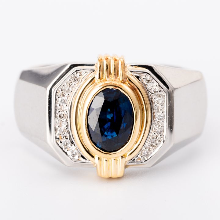 Sapphire & Diamond Platinum & 18ct Gold Ring