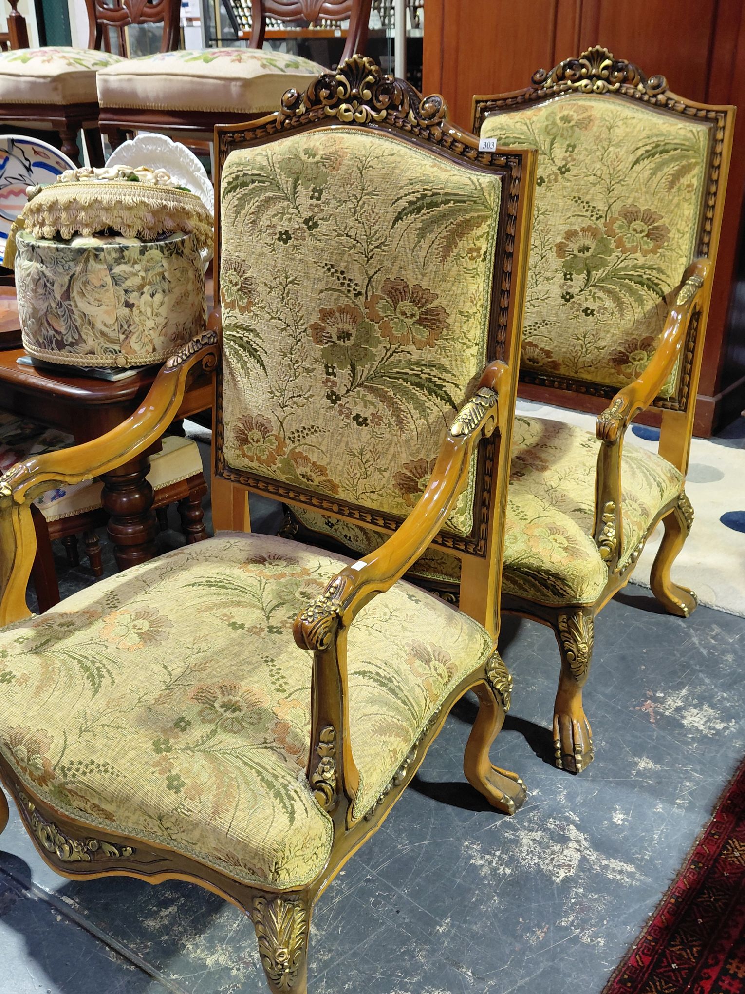 303 · FRENCH STYLE ARMCHAIRS