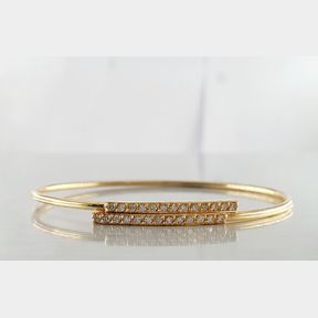18CT YELLOW GOLD BANGLE WITH 26 DIAMONDS TOTAL 0.350CT COLOUR IJ CLARITY VS/SI - 51929/3549