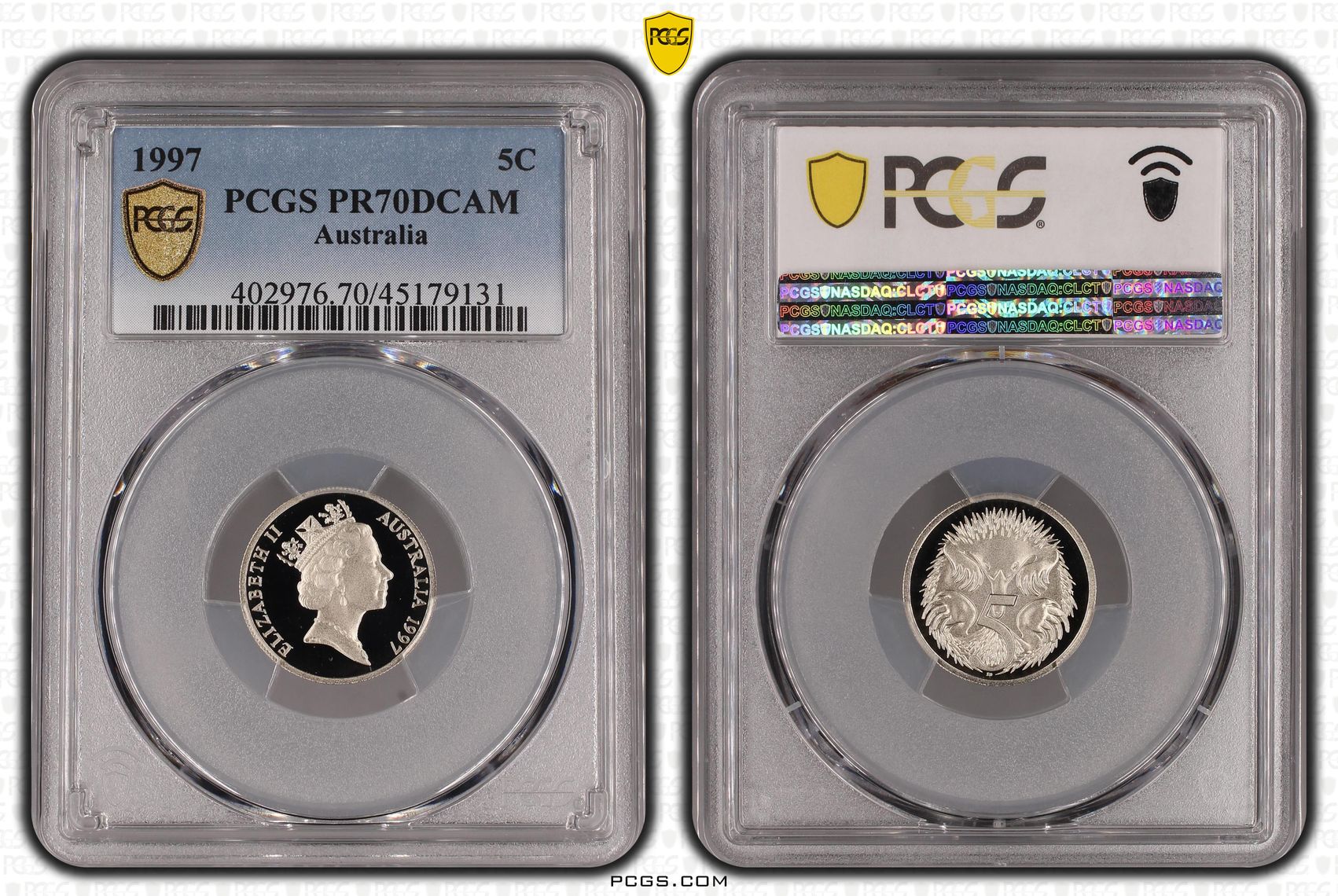 1997 Australia Five Cent, 5c PCGS - PR70DCAM POP 14/0 -131