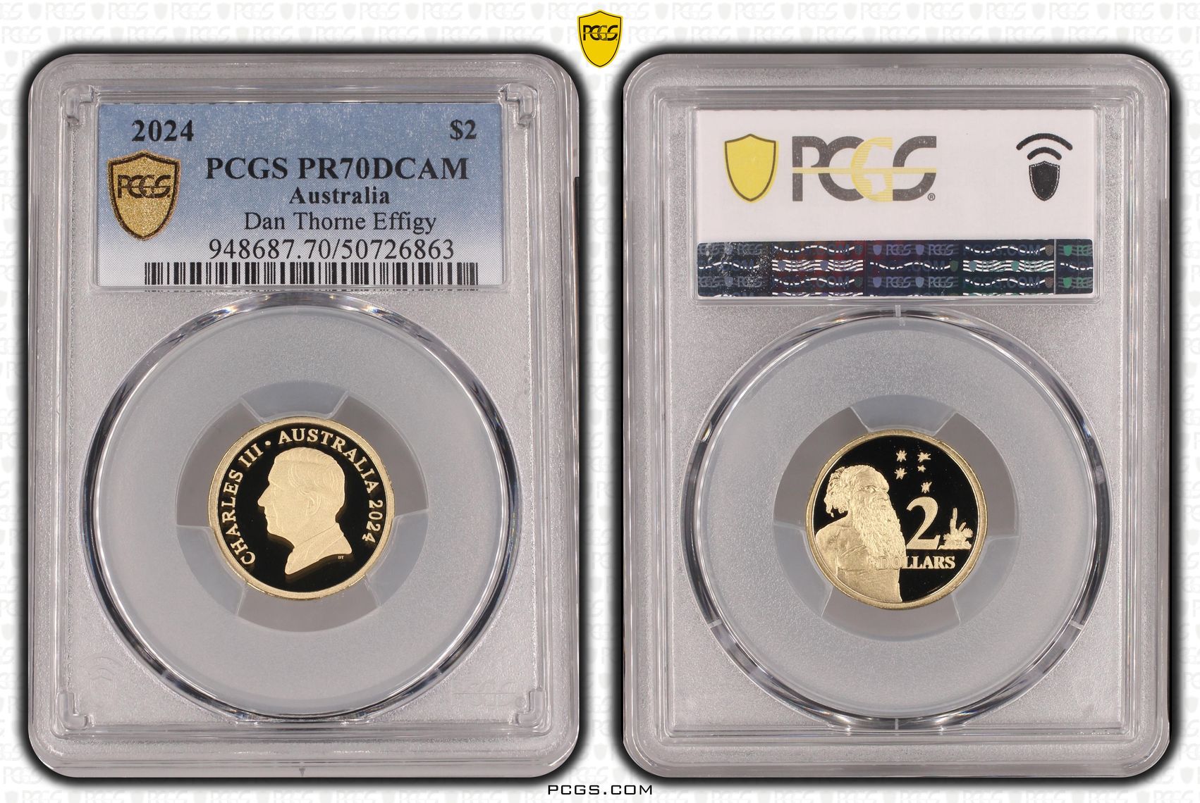 Dan Thorne Effigy, Two Dollar, 2024, PCGS PR70DCAM