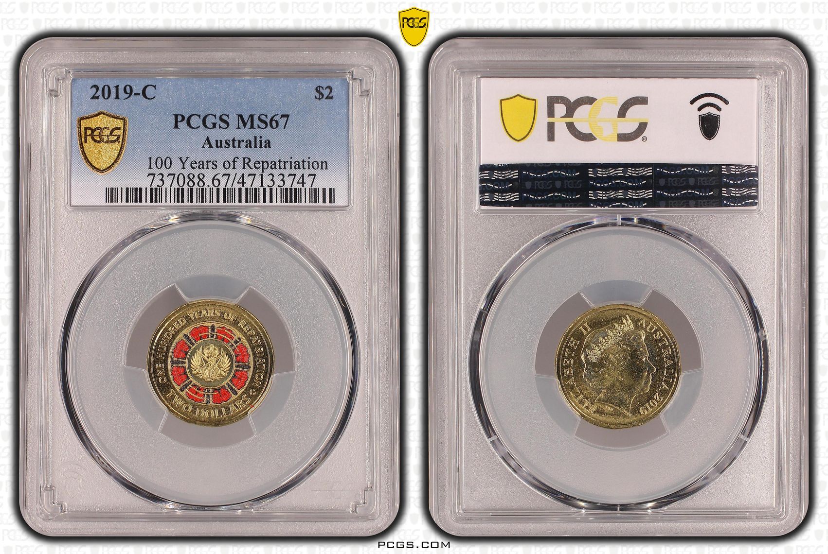 Elizabeth II, 100 Years of Repatriation Colorized, Two Dollar, 2019-C, PCGS MS67