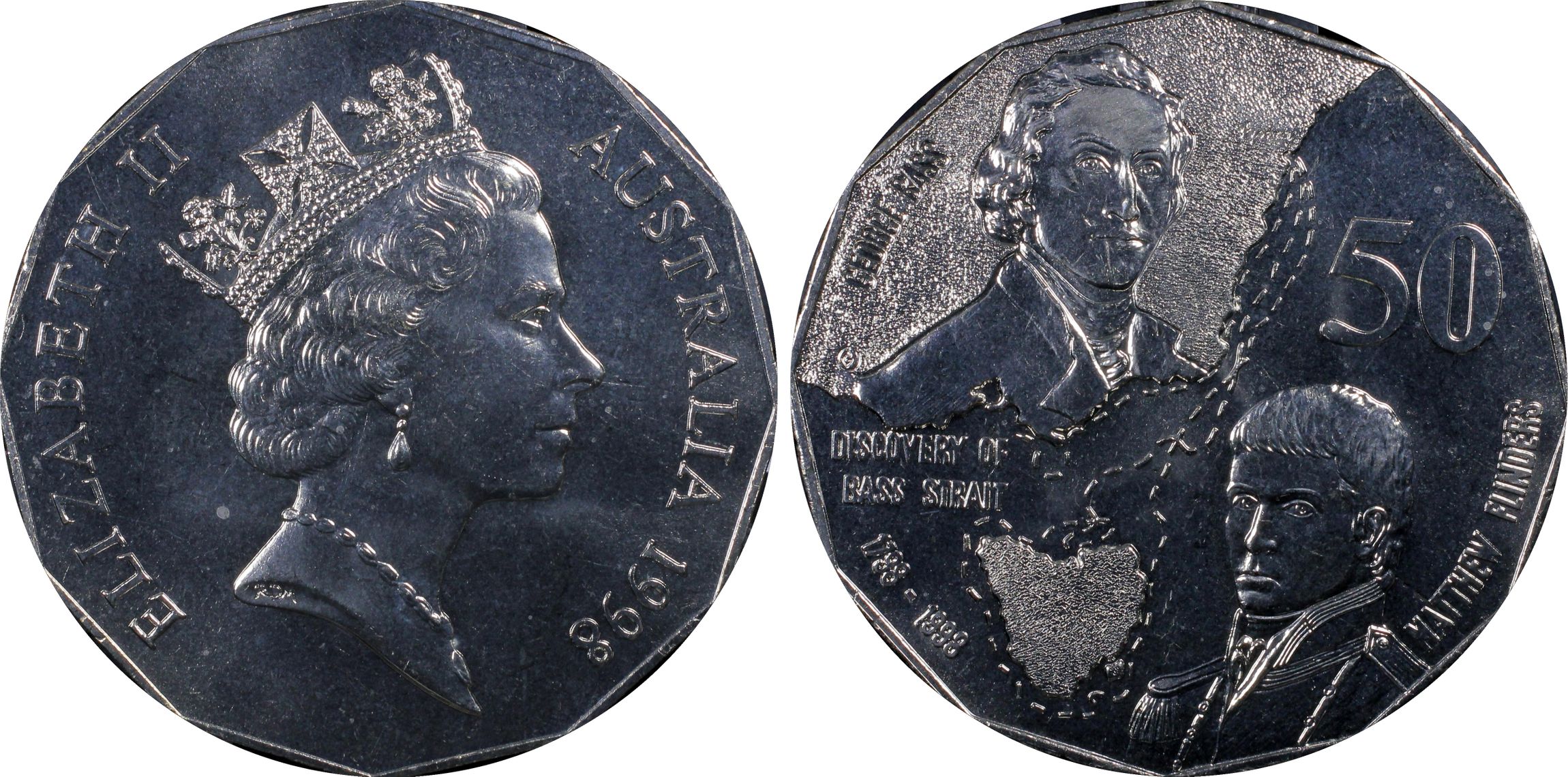 Bass Strait , Fifty Cent, 1998, PCGS MS67