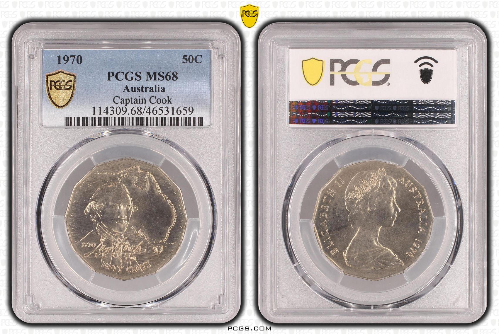 Captain Cook, Fifty Cent, 1970, PCGS MS68