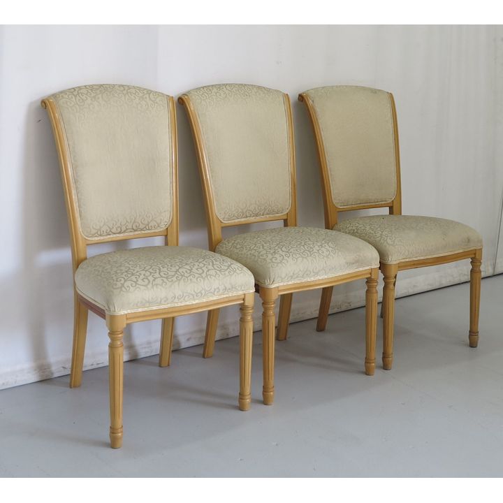 SET OF 3 UPHOLSTERED DINING CHAIRS