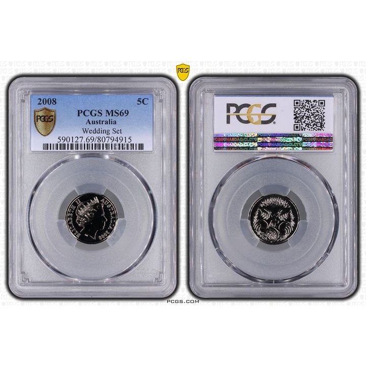 Elizabeth II, Five Cent, 2008, PCGS MS69