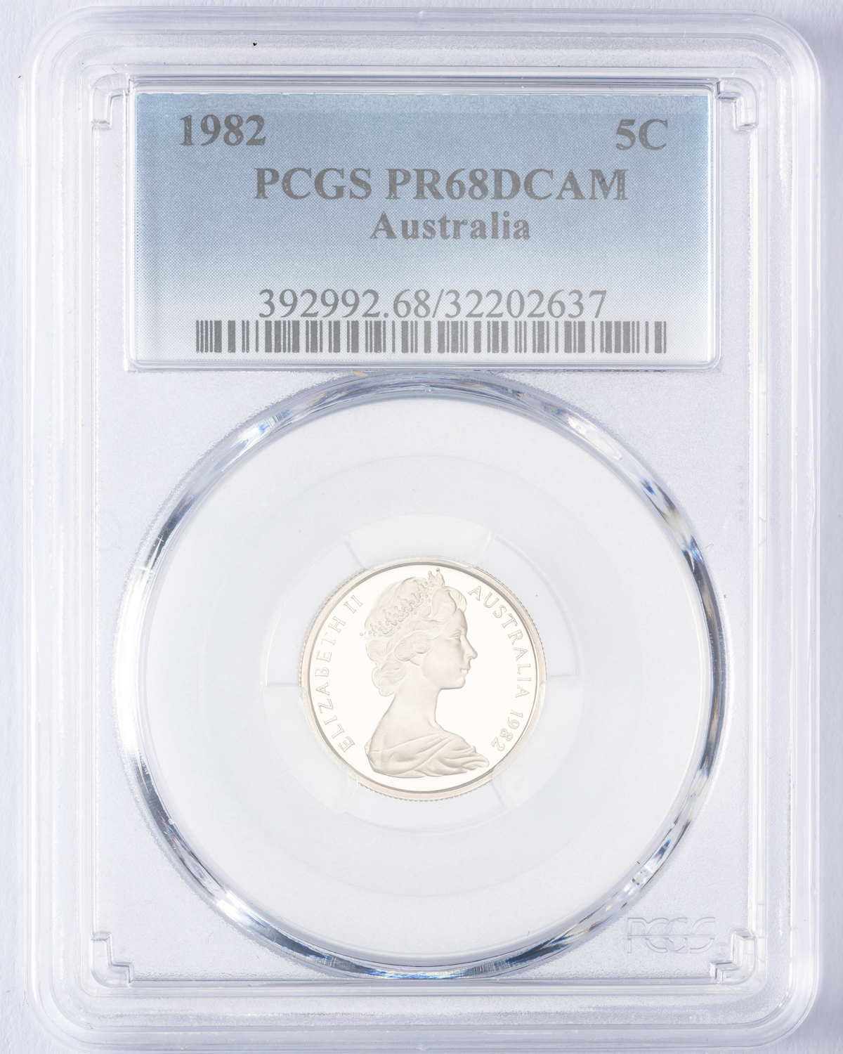 Elizabeth II, Five Cent, 1982, PCGS PR68DCAM